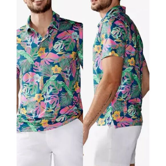 Chubbies NWT The Wild Flower Wonder Performance Polo, Small